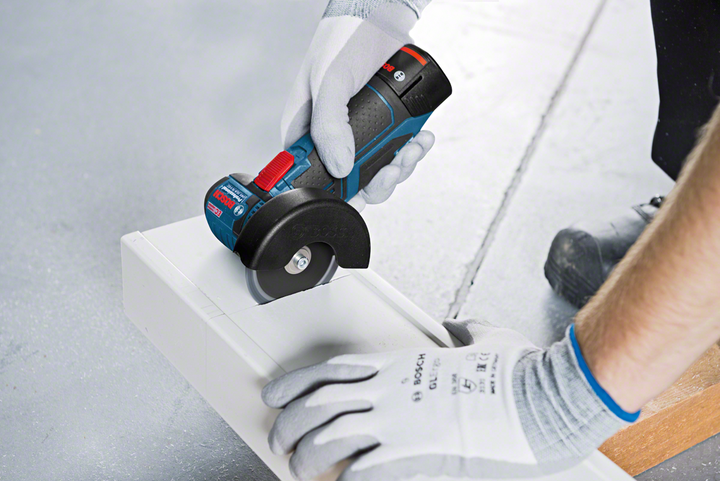 Аккумуляторная угловая шлифмашина Bosch Professional GWS 12V-76, 2 x GBA 12V3.0Ah аккумуляторы, зарядное устройство GAL 12V-40, L-boxx 102 + 3 диска (06019F200B) - изображение 11