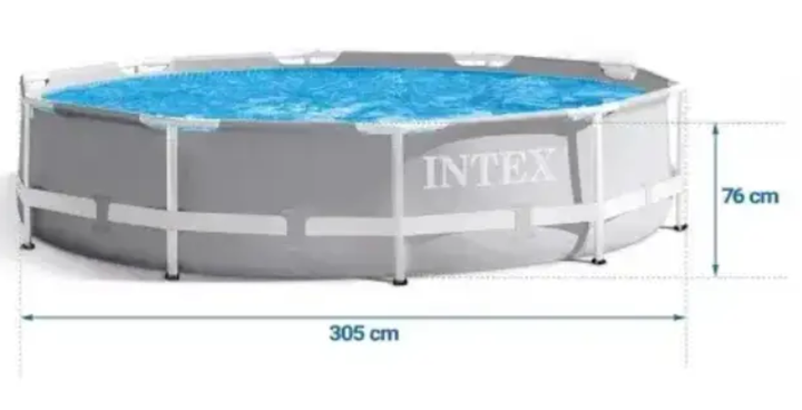 Круглый каркасный бассейн Intex, 305 x 76 см, объем 4 485 литра, картриджный насос-фильтр - изображение 3