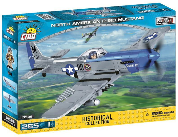 Klocki konstrukcyjne Cobi II Wojna Światowa Samolot P-51 Mustang 265 elementów (COBI-5536) (5902251055363) - obraz 1