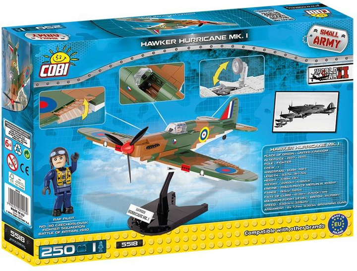 Klocki konstrukcyjne Cobi II Wojna Światowa Samolot Hawker Hurricane (COBI-5518) (5902251055189) - obraz 2