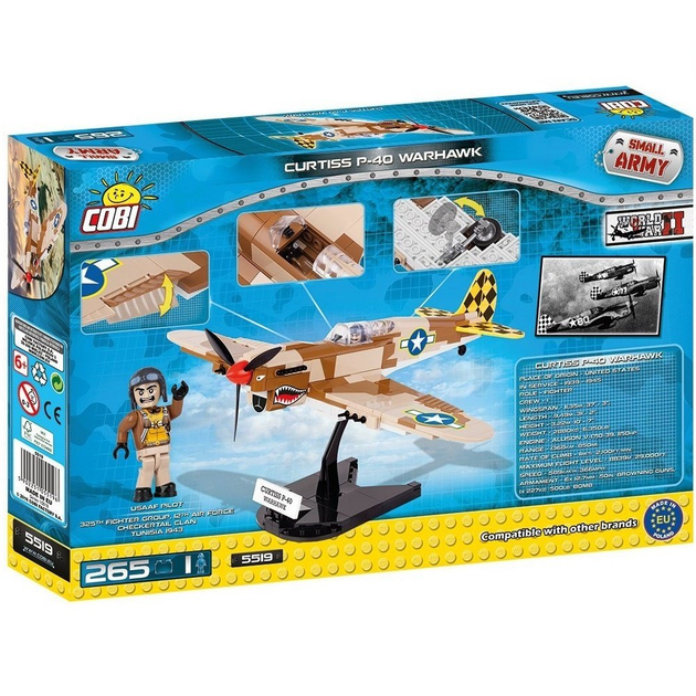 Klocki konstrukcyjne Cobi II Wojna Światowa Samolot Curtiss P-40 Warhawk (COBI-5519) (5902251055196) - obraz 2