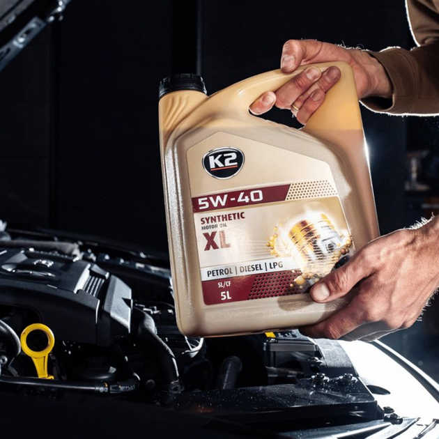 Моторное масло K2 Synthetic Motor Oil SL/CF/CF-4 XL 5W-40 5 л (GPL ...