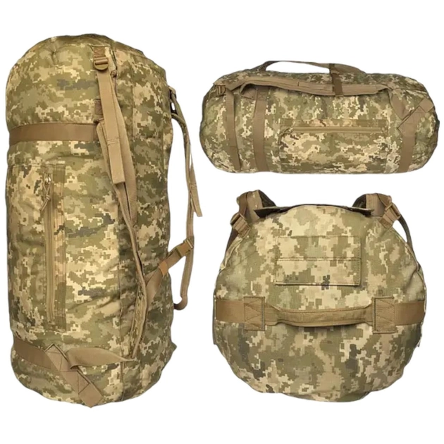 Сумка-баул-рюкзак уставная тактическая на 100 л ММ-14 Пиксель - изображение 1