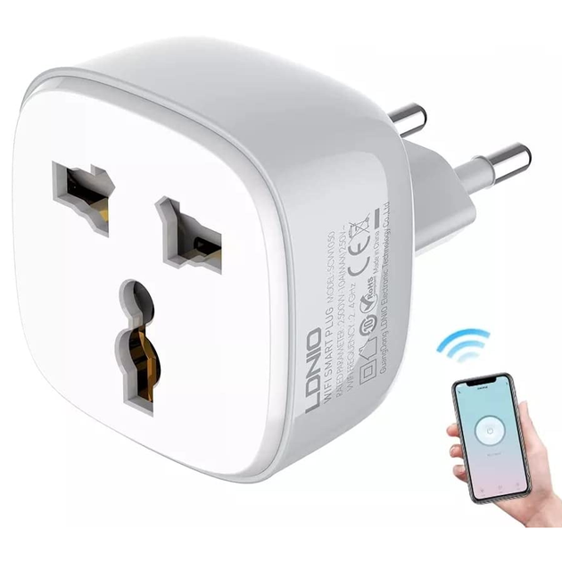 Смарт розетка WiFI Smart Power Plug LDNIO SCW1050 умная беспроводная для удаленного управления питанием со смартфона - изображение 2
