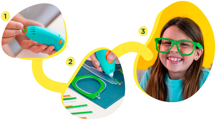 3D-ручка 3Doodler Start Plus для дитячої творчості базовий набір Креатив 72 стрижні (SPLUS) - зображення 3