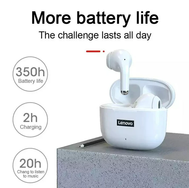 Бездротові навушники Lenovo LivePods LP40 TWS Bluetooth 5.0 Білі - зображення 5