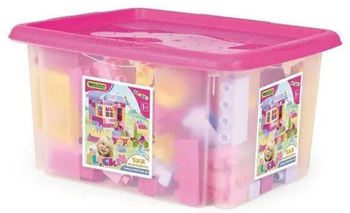 Klocki konstrukcyjne Wader Middle Blocks 132 elementy w pudełku dla dziewczynek (41280) - obraz 1
