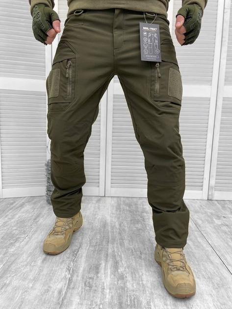 Тактичні штани Soft Shell Olive Camo Elite XL - зображення 1