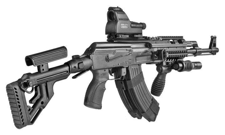 Складаний приклад FAB Defense UAS-AK P для АК з регульованою щокою (полімер) чорний - зображення 2