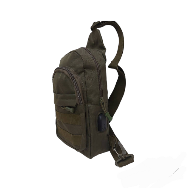 Тактический рюкзак на одно плечо TL-57405 оливковый - изображение 2