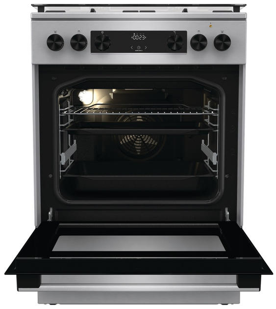 Kuchenka gazowa z piekarnikiem elektrycznym Gorenje GKS 6C70 XF - obraz 5