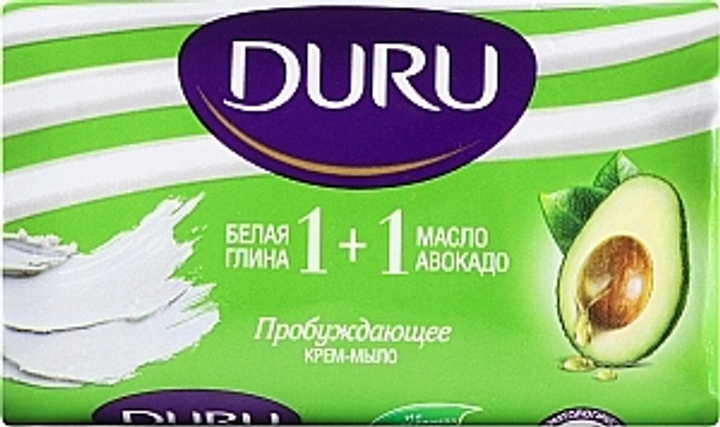 Крем-мыло "Белая глина и масло авокадо" - Duru 1+1 Soap 80g (80g ...