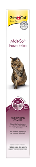 Паста GimCat Malt-Soft Extra для выведения шерсти из желудка кошек 50 гр. - Фото 1 Паста GimCat Malt-Soft Extra для выведения шерсти из желудка кошек 50 гр. - изображение 1