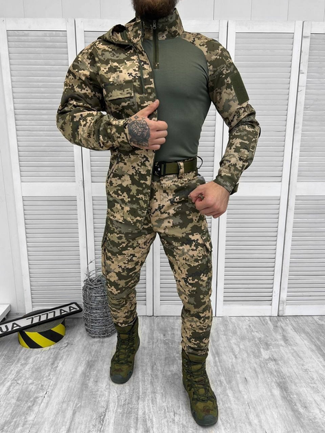Тактичний військовий костюм Tactical ( Китель + Убакс + Штани ), Камуфляж: Піксель ЗСУ, Розмір: S - зображення 1