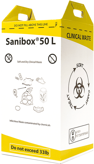 Контейнер-пакет Sanibox для збору та утилізації медичних відходів 50 л (PF200648/2) - зображення 1