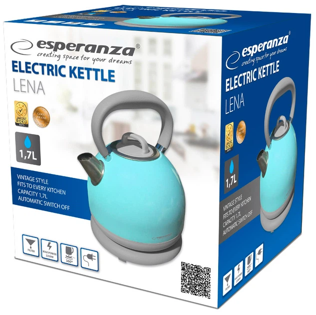 Czajnik elektryczny Esperanza EKK030B LENA 1.7 L Blue - obraz 5