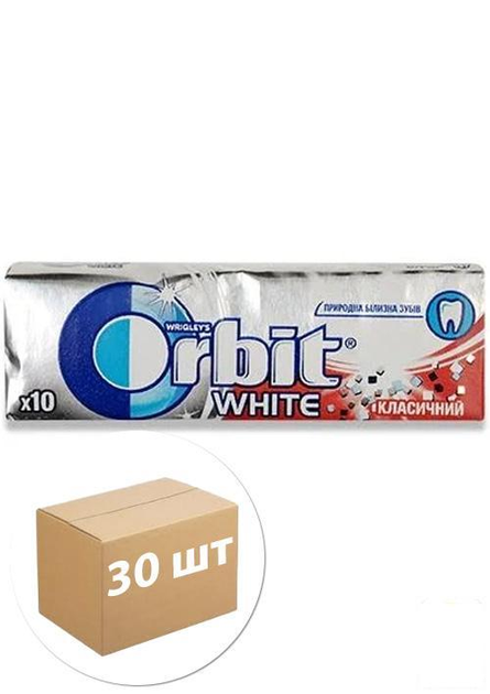 Резинка жевательная без сахара с ароматом мяты классический white orbit ...