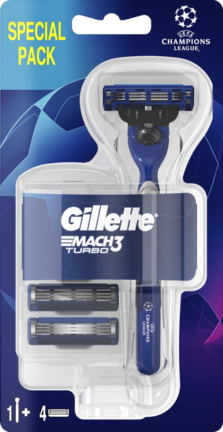 Станок для бритья мужской (Бритва) Gillette Mach3 Turbo с 4 сменными ...