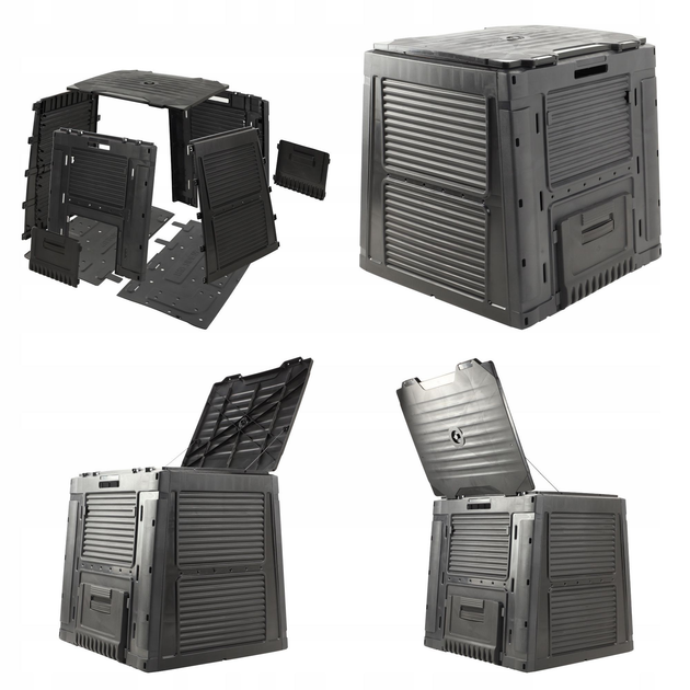Садовый компостер пластиковый Keter E-Composter 470L черный, с основанием (17186362) - изображение 4