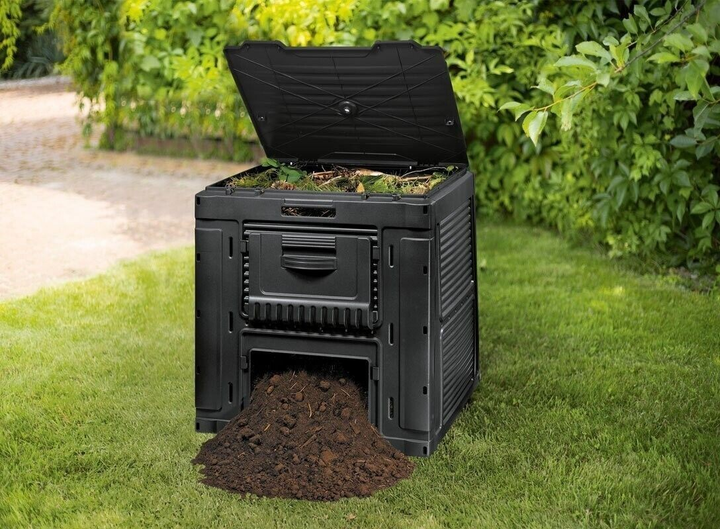 Садовый компостер пластиковый Keter E-Composter 470L черный, с основанием (17186362) - изображение 9