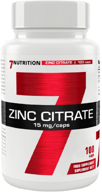 7Nutrition Zinc Citrate 15 mg 100 kapsułek (5901597314660) - obraz 1