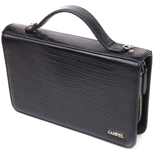 Необычная мужская барсетка на два отделения из натуральной фактурной ...