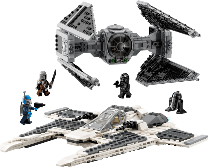 Zestaw klocków LEGO Star Wars Mandaloriański myśliwiec Fang Fighter kontra TIE Interceptor 957 elementów (75348) - obraz 2