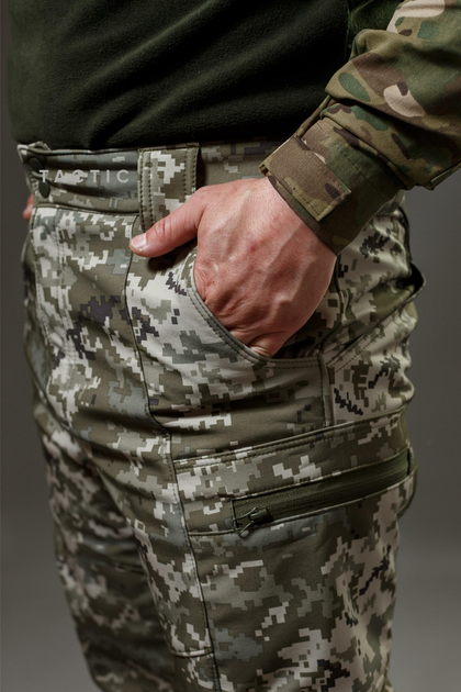 Військові штани Tactic (тактичні штани) SoftShell Піксель зимові 56 - зображення 2