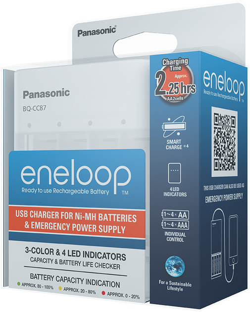 Ładowarka powerbank z wejściem/wyjściem USB Panasonic (BQ-CC87USB) - obraz 3