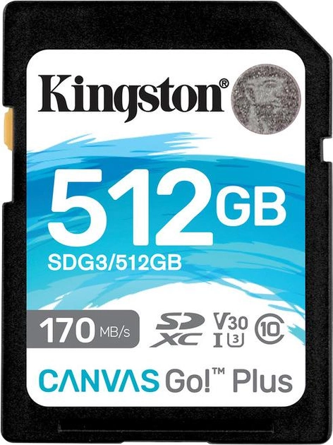 Kingston SDXC 512 GB Płótno Go! Plus Class 10 UHS-I U3 V30 (SDG3/512GB) - obraz 1