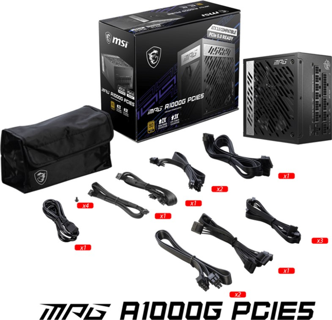 Блок живлення MSI MPG A1000G PCIE5 - зображення 6