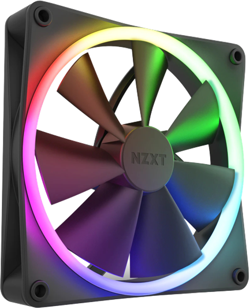 Chłodzenie NZXT RGB - pojedyncze F140RGB - 140 mm Czarny (RF-R14SF-B1) - obraz 1