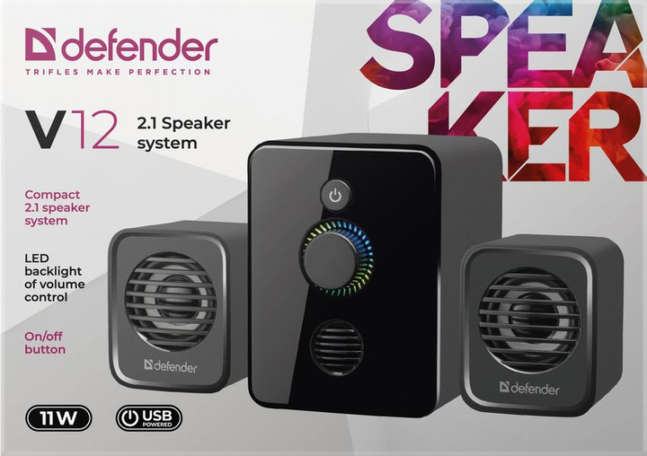 Zestaw głośników Defender V12 USB Czarny (4745090820133) - obraz 6