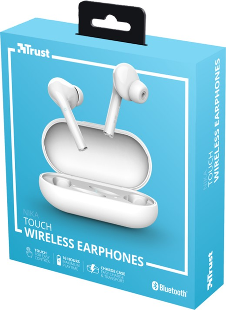 Słuchawki TRUST Nika Touch True Wireless Mic White (23705) - obraz 8