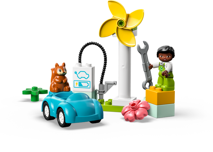 Конструктор LEGO DUPLO Town Вітрова турбіна та електромобіль 16 деталей (10985) - зображення 9