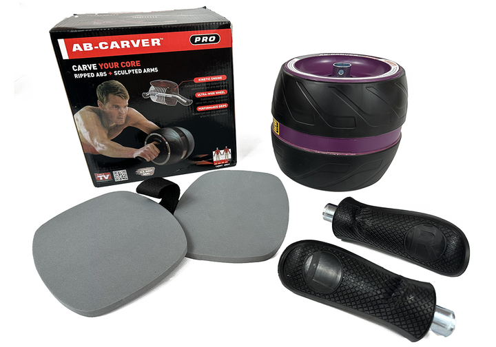 Ролик для пресса EasyFit Ab Carver PRO с возвратным механизмом черный с ...