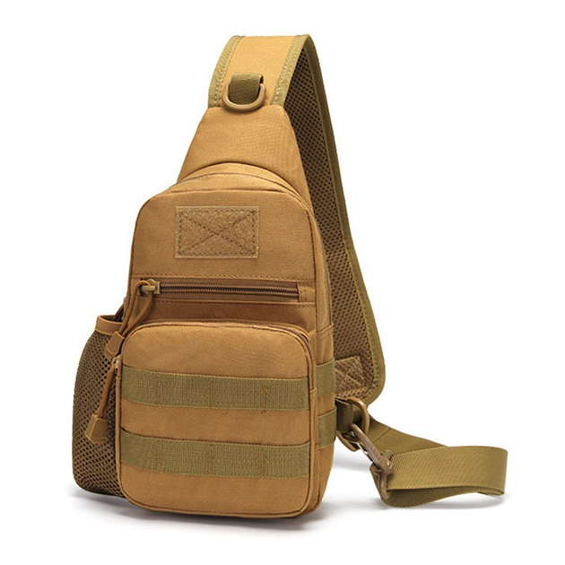 Тактична сумка-рюкзак слінг через плече для військових (бежева) - зображення 1