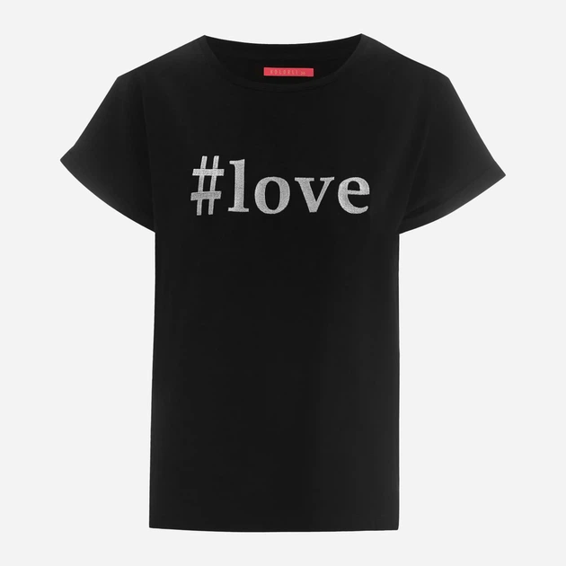 T-shirt damski luźny KOLORLI Love 36 Czarny (5903738175024) - obraz 7