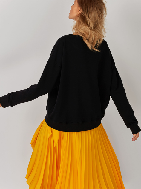 Bluza damska bez kaptura KOLORLI Love 38 Czarna (5903738175413) - obraz 5
