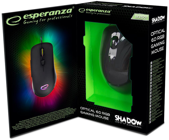 Миша Esperanza MX501 Shadow USB Black (EGM501) - зображення 4