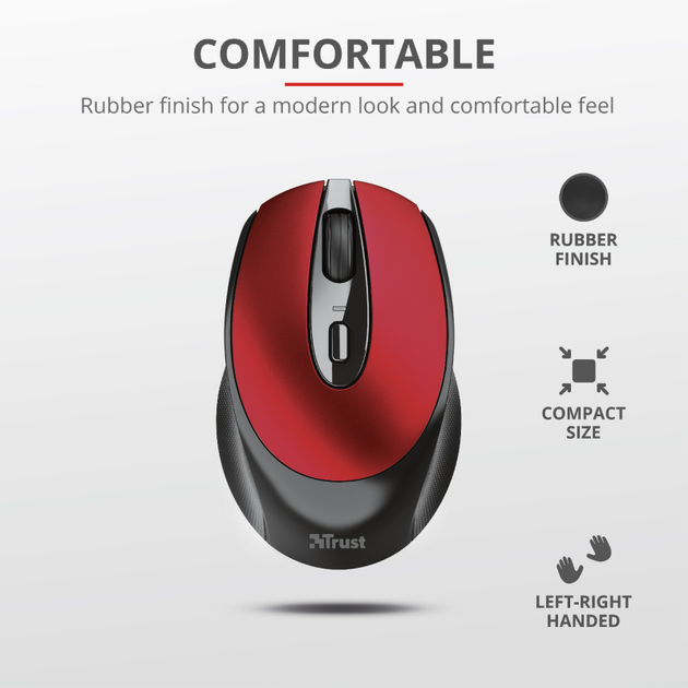 Миша Trust Zaya Rechargeable Wireless Black/Red (24019) - зображення 12