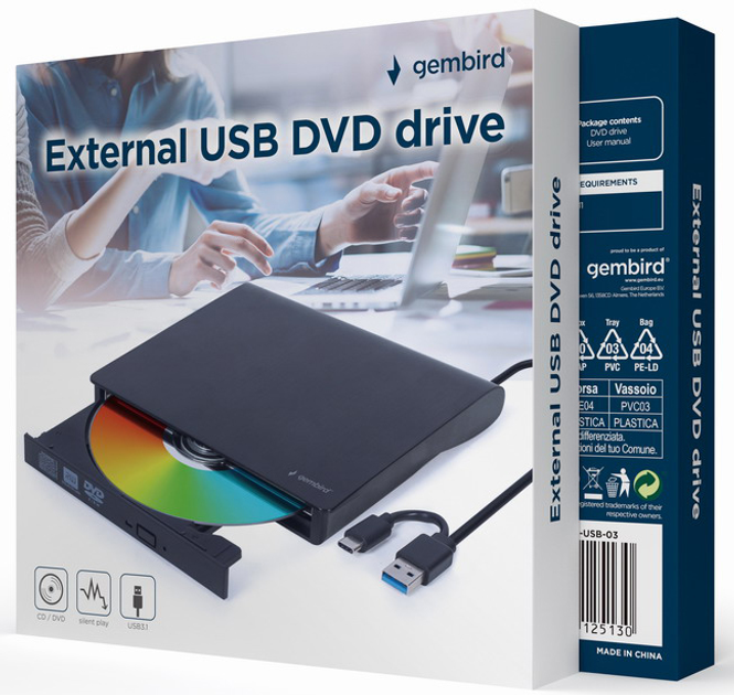 Zewnętrzny napęd DVD Gembird DVD-USB-03 - obraz 2