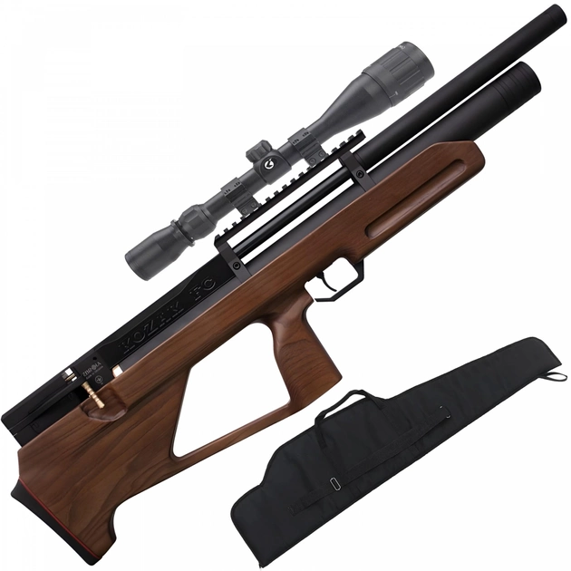 PCP Гвинтівка Zbroia Козак 550/290 FC з оптичним прицілом 4х32 і чехлом Дерево - зображення 1