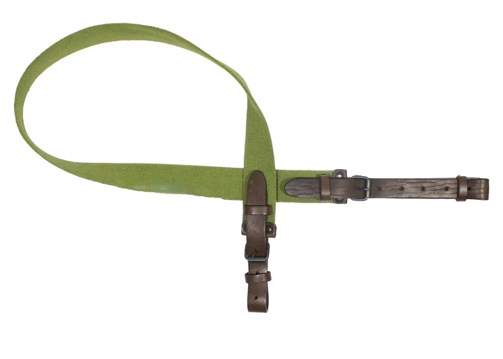 Ремень ружейный прямой (лента ЛРТ, коричневая кожа) 110 см - изображение 1