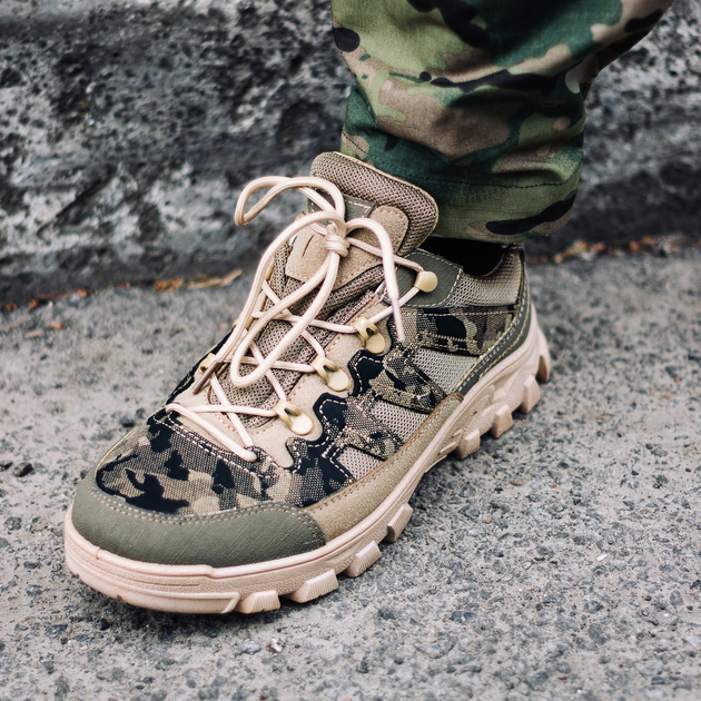 Тактические кроссовки мультикам, 45 размер – 29.5 см. кроссовки летние для военных ВСУ, армейская обувь. - изображение 1