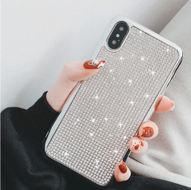 Силиконовый чехол с камнями для iPhone X/ХS - Фото 2 Силиконовый чехол с камнями для iPhone X/ХS - изображение 2