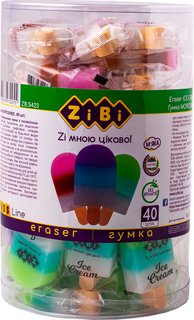 Набір гумок ZiBi Ice Cream 40 шт. Асорті (ZB.5423) - Фото 2 Набір гумок ZiBi Ice Cream 40 шт. Асорті (ZB.5423) - зображення 2