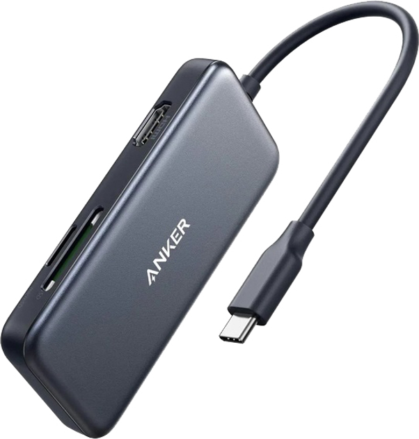Hub Anker PowerExpand Premium 5-in-1 USB-C to HDMI 4K Media Hub Gray (A8334HA1) - obraz 1