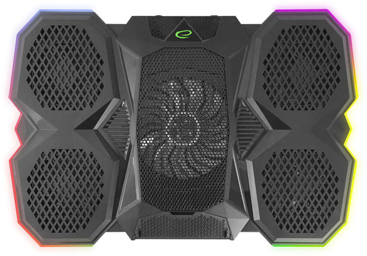 Podkładka chłodząca Esperanza (EGC107) (Breva) z podstawką pod telefon Czarny/RGB - obraz 4