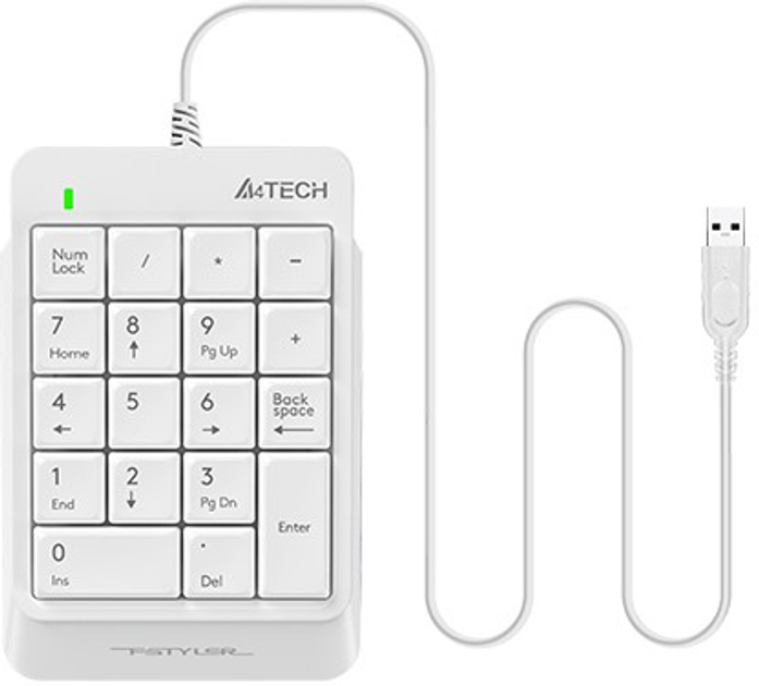 Клавиатура проводная A4Tech FK13P Fstyler Numeric Keypad White (4711421953450) - изображение 1